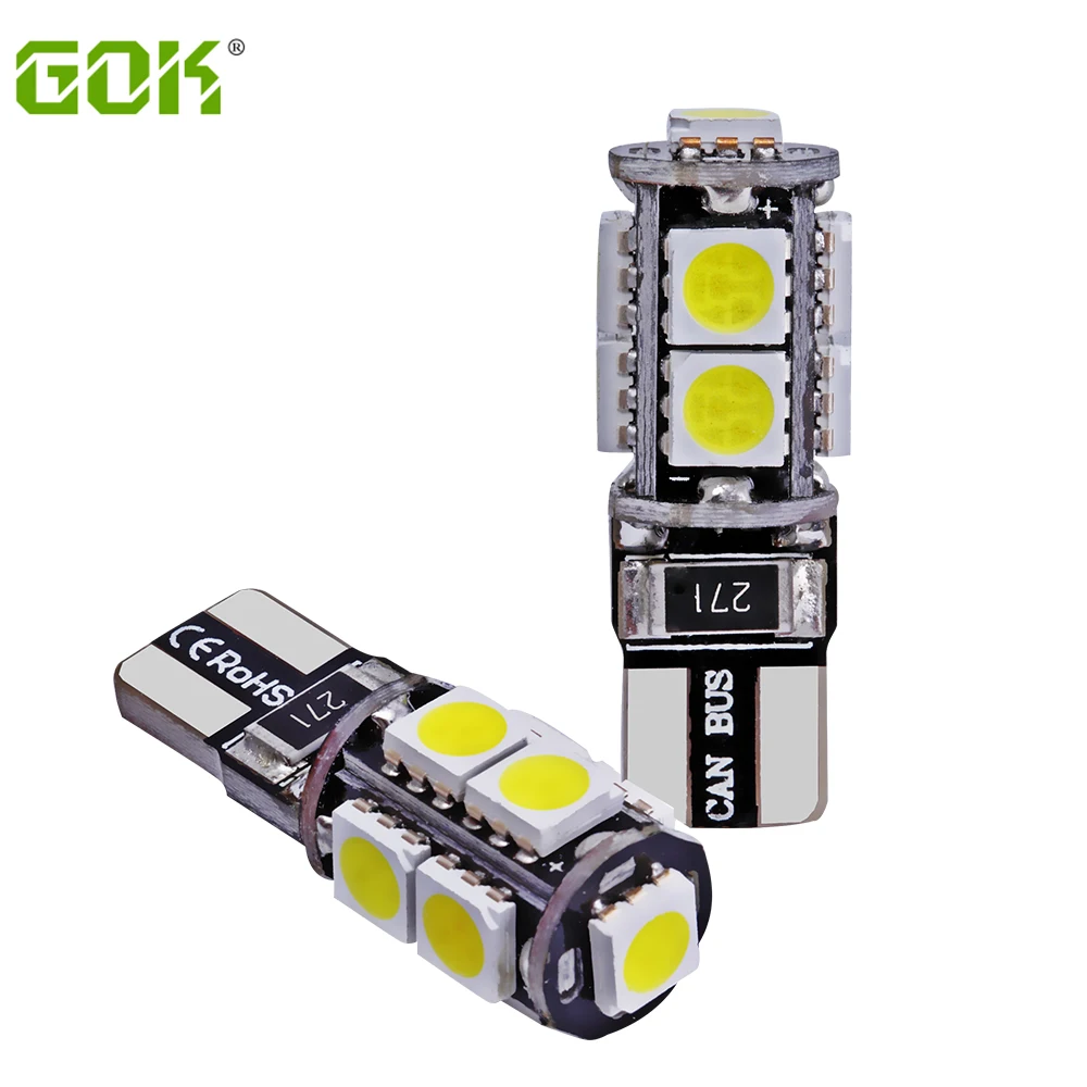 Free Shipping 10pcs/lot Canbus Car LED SMD Light Canbus w5w T10 9led