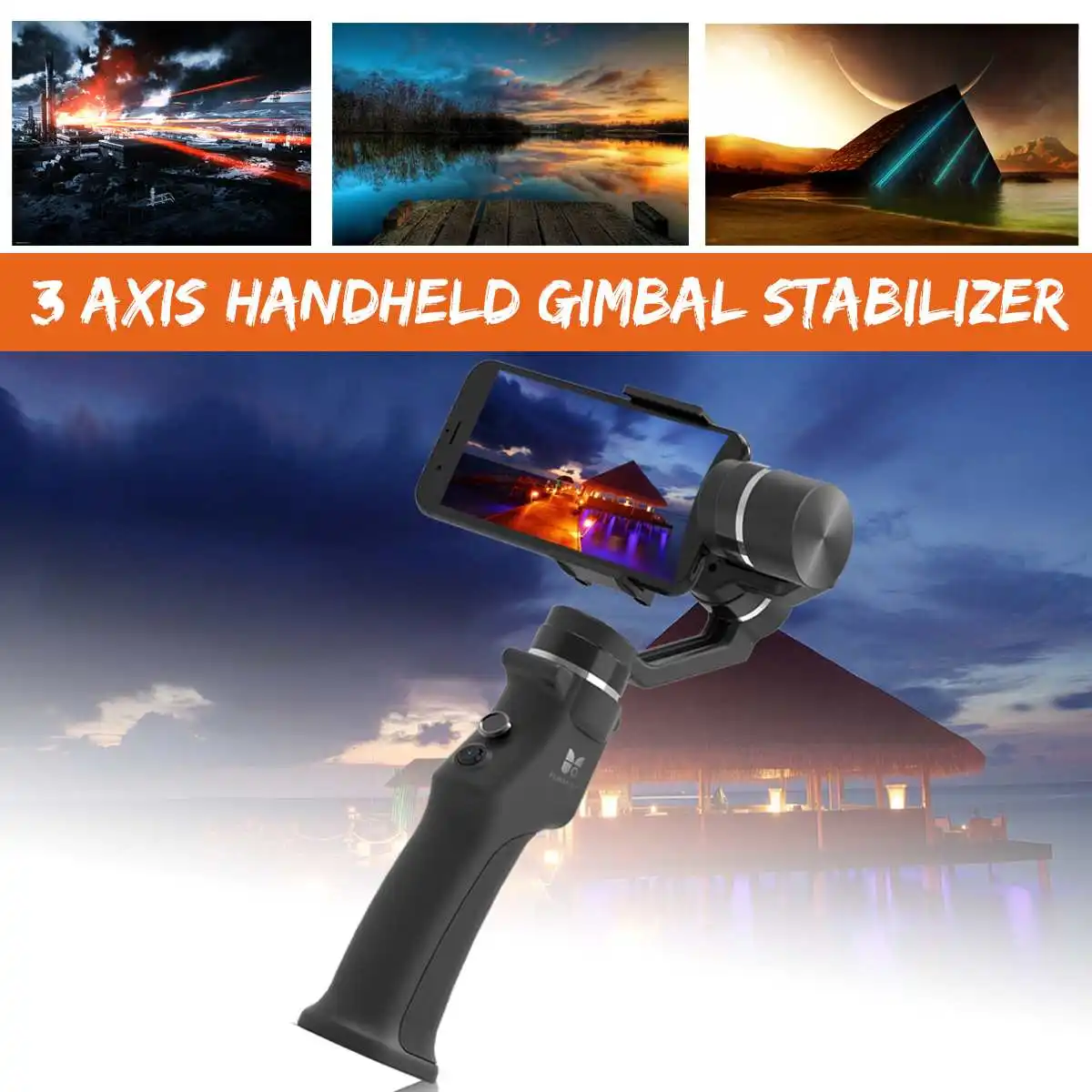  Funsnap Capture 3Axis Handheld Gimbal Stabilizer With Carry Bag For Smartphone for GoPro for SJcam 