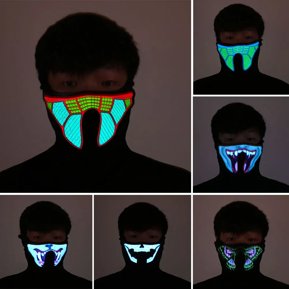 

Halloween LED Glowing Mask Light Cosplay Luminous Flash Masks Party Prop Masquerade Masks Carnaval Christmas Mascaras Disfraces