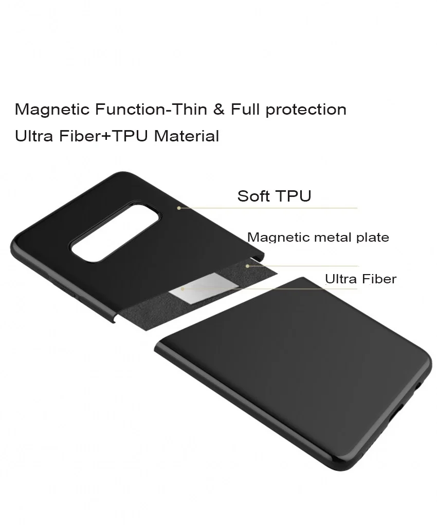 Магнитный автомобильный чехол-держатель для samsung Galaxy S10 S10e S10 Plus, силиконовый чехол из ТПУ на магните для samsung S9/s9 plus и металлическая пластина