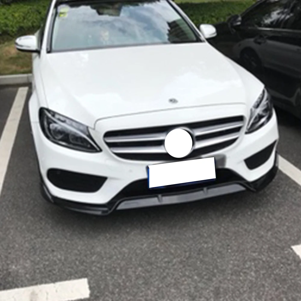 ABS черный передний бампер подбородок защита для губ Benz W205 C205 S205 C180 C200 C300 C43 с Amg