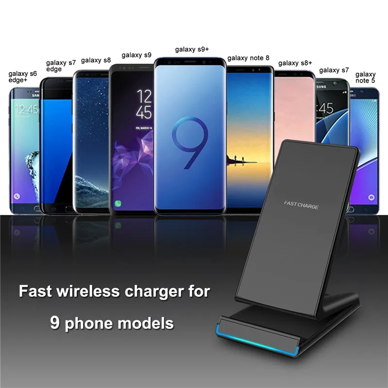 Qi 10W Fast Wireless Charger For iPhone X 8 Plus Power Charging Samsung Galaxy S7 S8 S9 Note Universal adapter | Мобильные телефоны