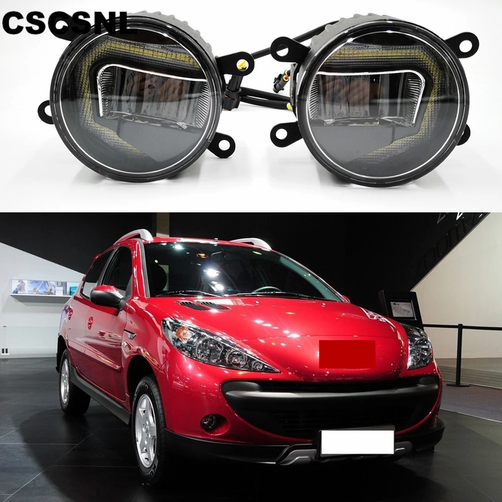 

3-IN-1 Functions Auto LED For Peugeot 207 2009 - 2012 2013 DRL Daytime Running Light Car Projector Fog Lamp with yellow signal