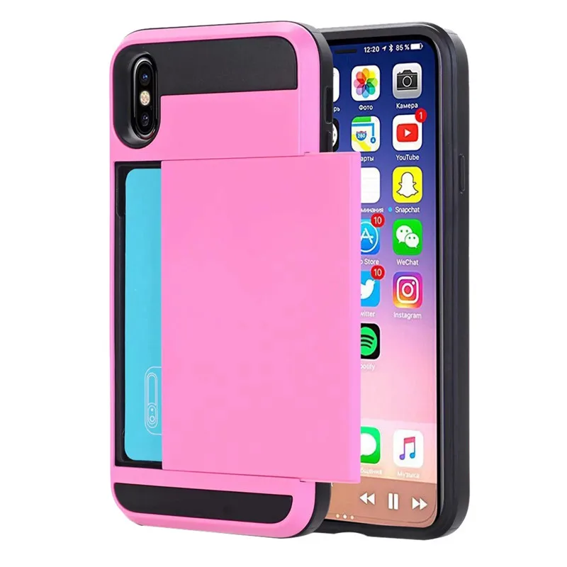 Новый Модный чехол для мобильного телефона iPhone XS Max XR Armor с держателем карт слотом