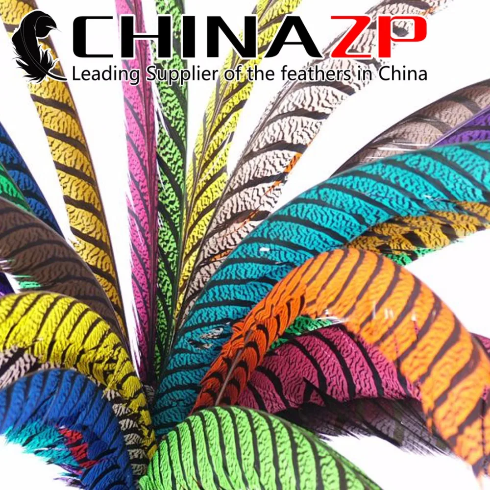 CHINAZP завод большой размер 35 до 40 дюймов Розничная упаковка хорошо 10 шт уникальный натуральный Алмазный Фазан Центр Хвост перья для продажи