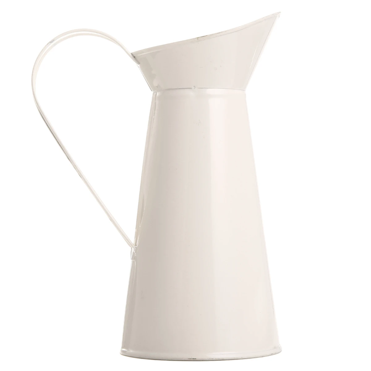 1PC Vintage Tall Metal Shabby Chic Cream Vase Enamel Pitcher Jug Flower Container For Wedding Home Decor