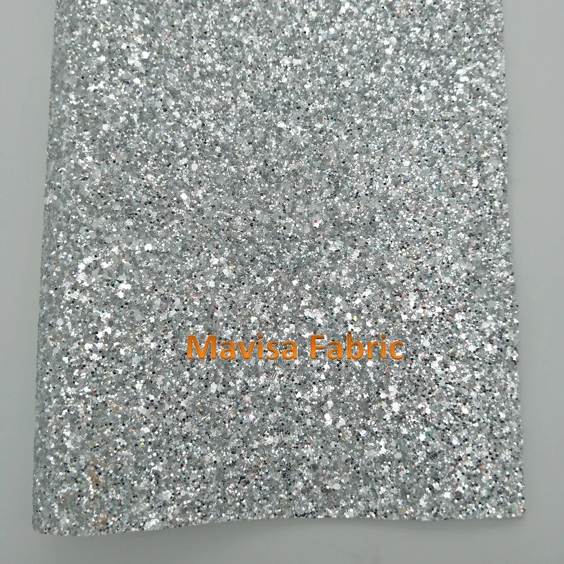 MQ054 30X134cm Серебряная кожа с массивным блеском блестящая ткань для изготовления