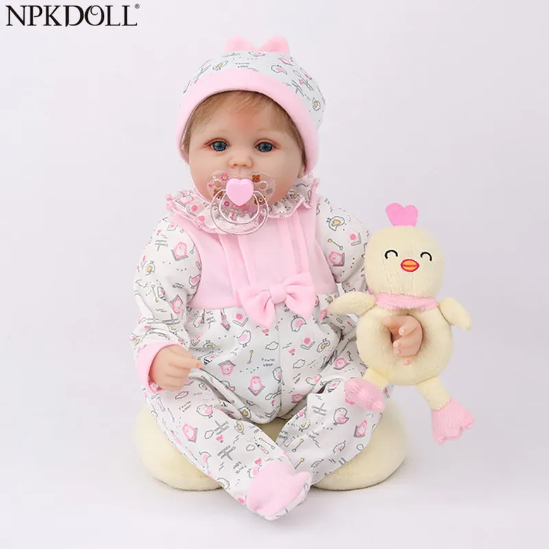 

NPKDOLL Reborn Baby Doll 45CM Christmas Gift For Girls 17 Inch Baby Alive Soft Chicken Toys For Girls Lovely Bebe Reborn