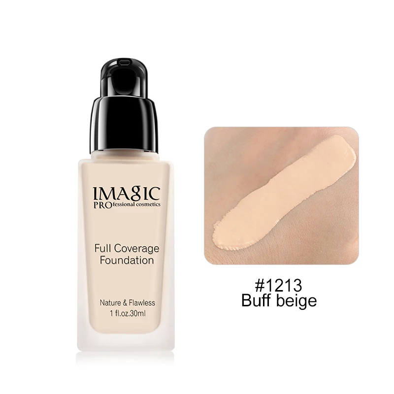 1213 Pro Makeup Full Coverage Concealer Face Liquid Foundation Cream Oil-control Soft Face Makeup Foundation - Color: 1213
