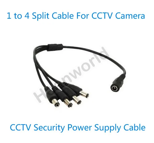 

Heanworld Hot selling 1 to 4 Split Cable For CCTV Camera 1 split 4 power cable CCTV security power supply DC cable Free shipping