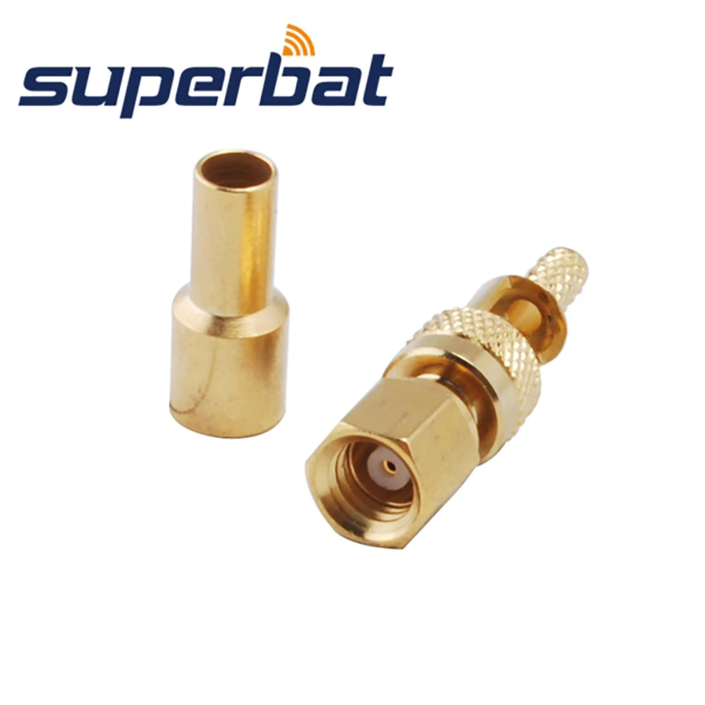 SMC Crimp Male RF Coaxial Connectors for RG174 RG178 RG316 LMR100 Cable