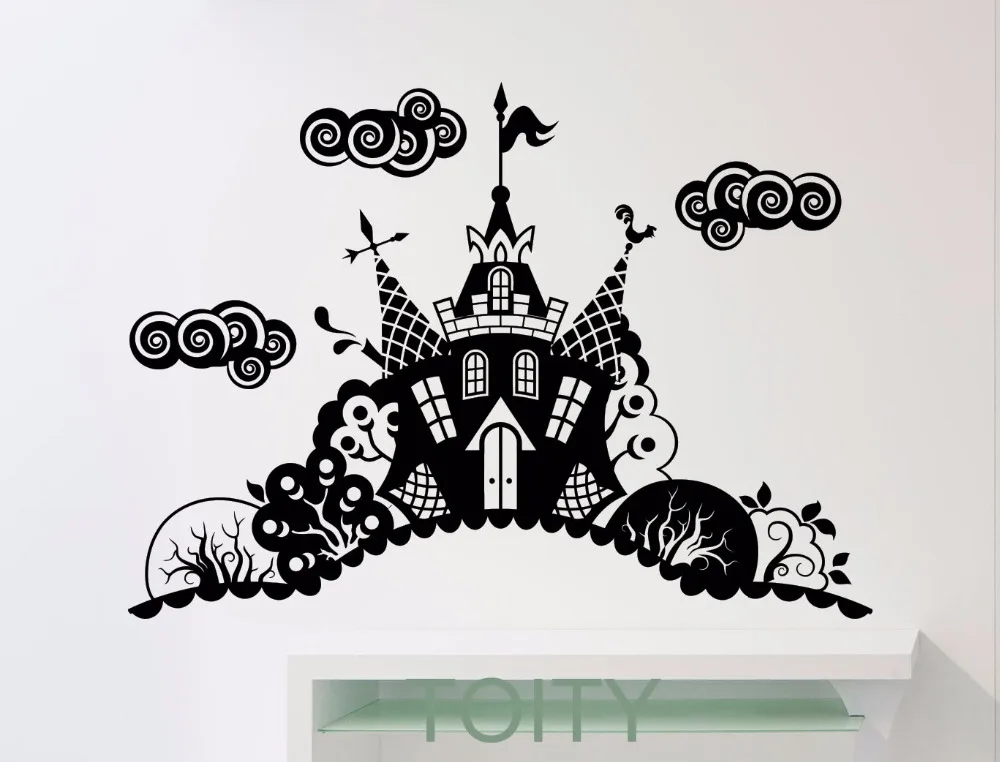 Best Fairytale Castle Wall Decal Magic Kingdom Vinyl Sticker Kids Boy Nursery Home Room Interior Decoration Art Mural For Children