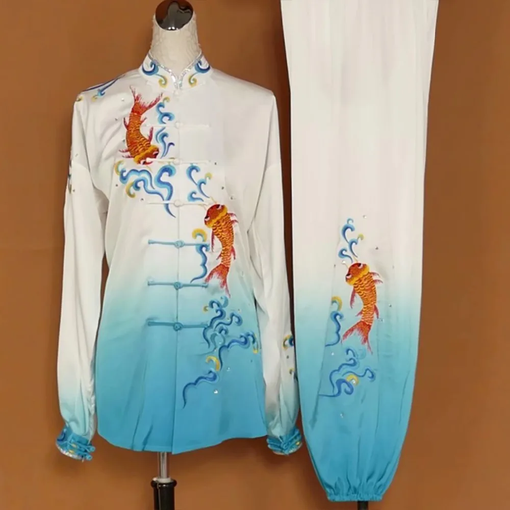 

wushu taichi taiji clothes changquan uniform Martial arts competition clothing embroidered kungfu nanquan taolu clothes uniform