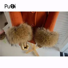 Настоящие высококачественные манжеты из меха енота и собаки, манжеты на рукавах, 4 цвета