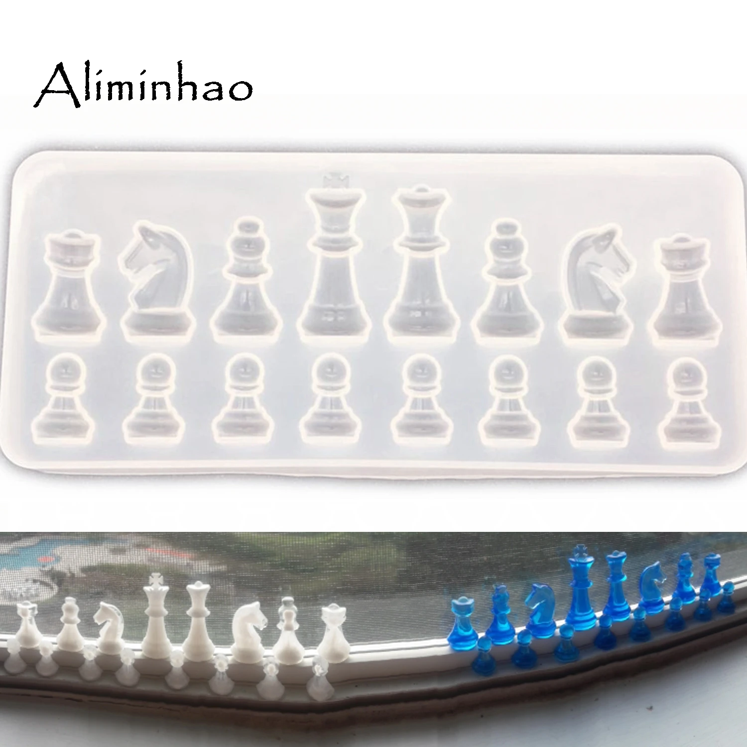 

A216 International Chess Shape Silicone Mold DIY Clay Epoxy Resin Mold Pendant Molds Candy Chocolate cake decorating tools