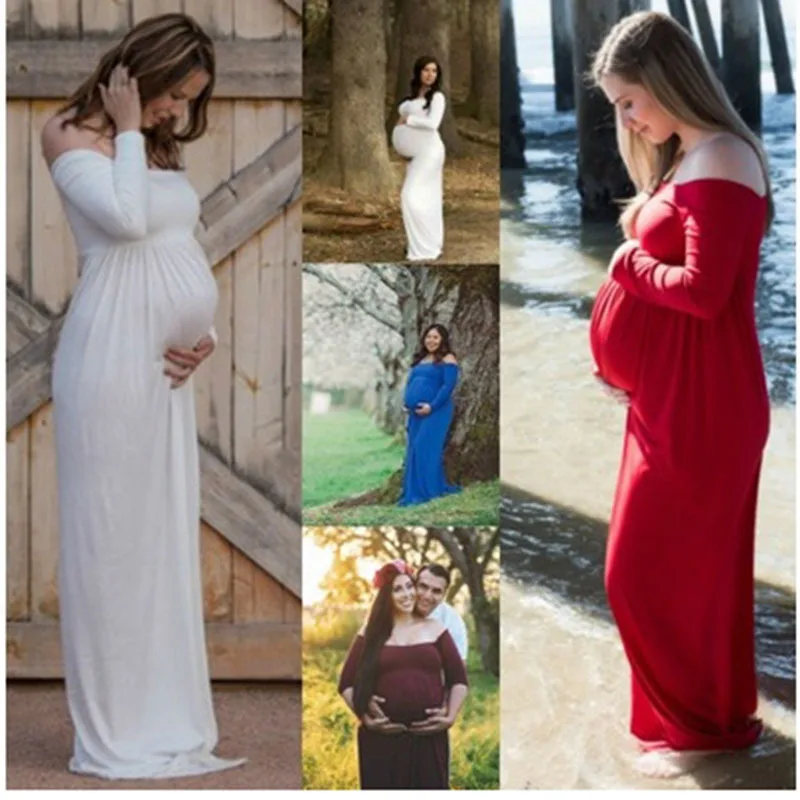 Maternity Dress Photo Shoot Maxi Maternity Gown SPLIT FRONT Maternity