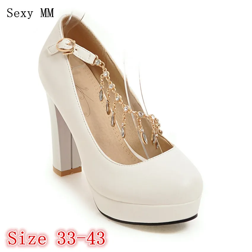 

Women High Heel Shoes Platform Pumps Woman Thin High Heels Party Wedding Shoes Ladies Kitten Heels Plus Size 33 - 40 41 42 43