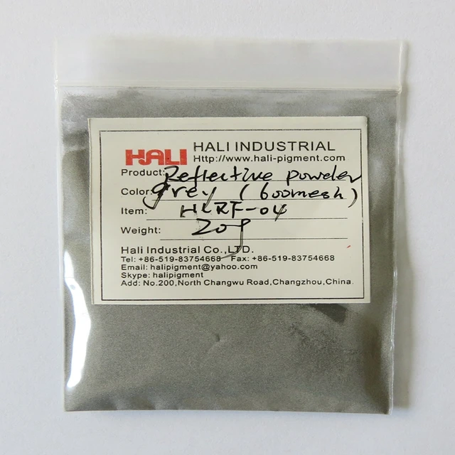 White reflective pigment powder micro glass beads printing reflective pigment HLRF-02 1000mesh white 1 lot=50gram 6