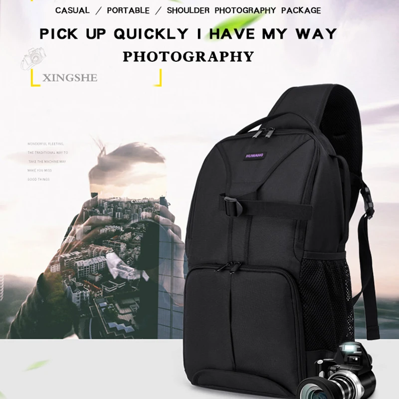

Upgrade Large Capacity Triangular Camera Video Bag DSLR Waterproof Shockproof Anti-shock Rucksack Photo Backpack for Canon