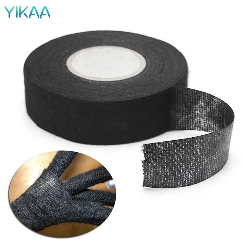 

New Black Flannel 15m Car Auto Wiring Harness Anti Rattle Self Adhesive Felt Tape MAR22