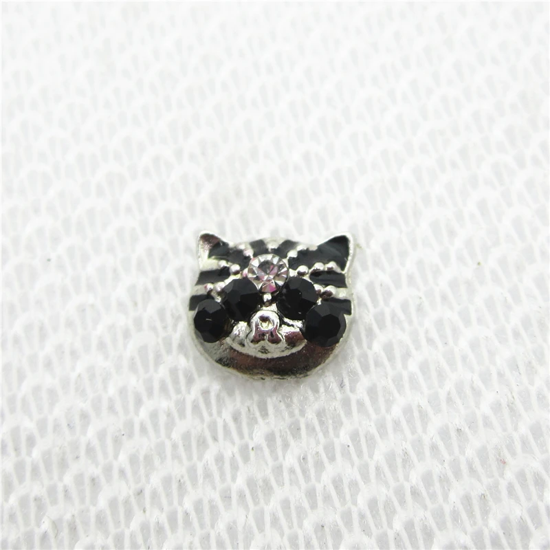 

Hot selling Totoro crystal cat head floating charms living glass floating memory pendant locket for diy jewelry