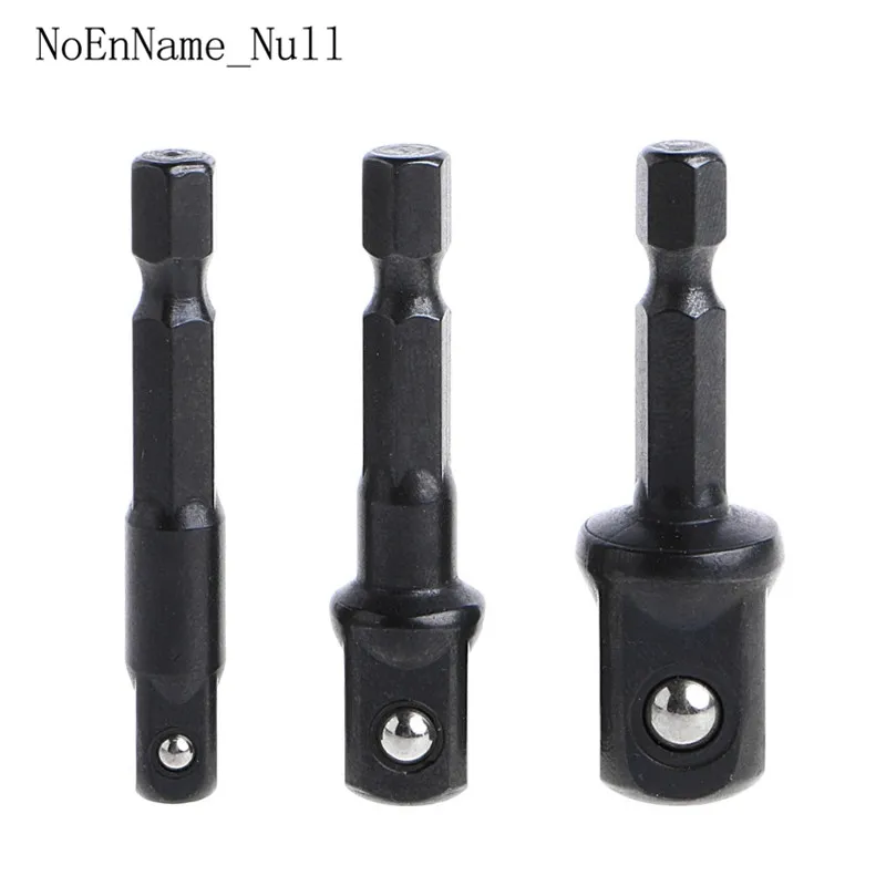 

3 Pcs Socket Adapter Set Hex Shank to 1/4 3/8 1/2 Inch Impact Driver Drill Bits