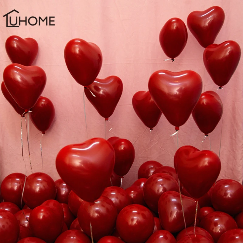 

20pcs 10inch Thicken Red Love Heart Latex Balloons Wedding Marriage Birthday Party Decoration Ball Round Air Ballons