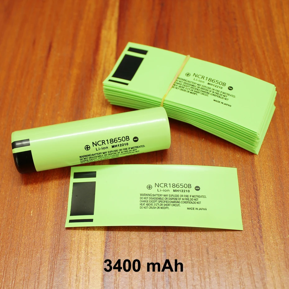 

100pcs/lot Lithium Battery Special Pvc Heat Shrinkable Tube 18650 Plastic Insulation Shrink Film Skin 2900mah 3400mah