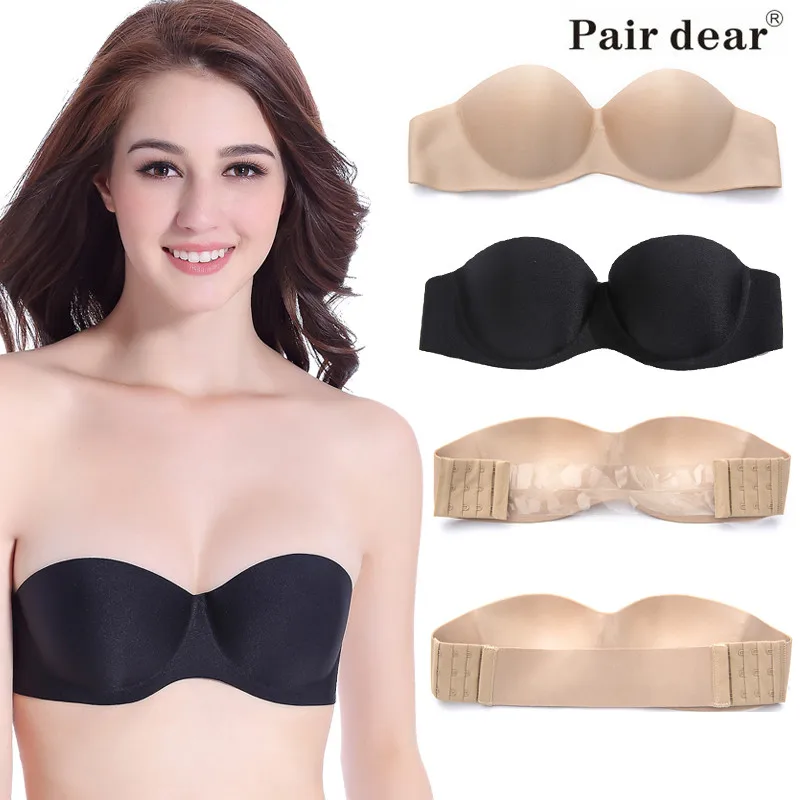 Pair dear Solid Women Sexy deep V Bra Seamless Underwire Push Up