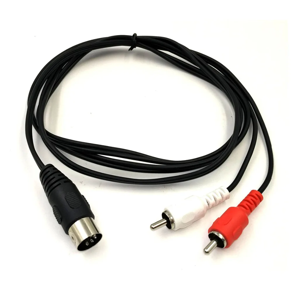 1 м 3FT 5PIN MIDI DIN Plug to 2 RCA Phono Red & White Male аудио кабель адаптер|Компьютерные кабели и