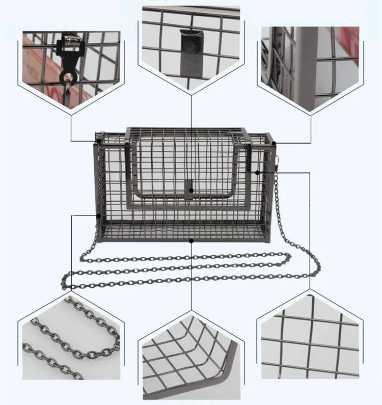 Blascher 2018 Women Bags European And American Fashion Lip Clutch Bag Hollow Iron Mesh Chain Evening Party Bags For Ladies WA16 (11)