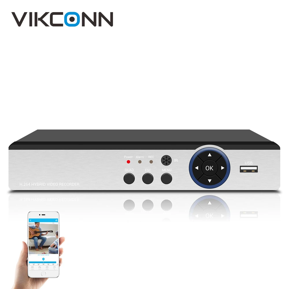 Vikconn 8CH H.264 + 5.0MP AHD TVI CVI видеорегистратор Регистраторы Гибридный xvr для CCTV