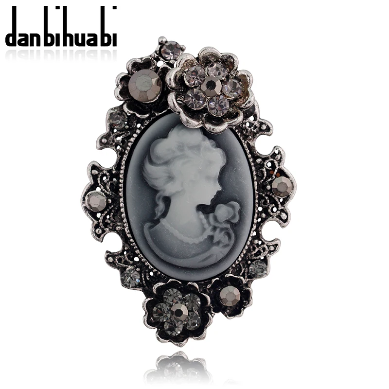 Noël Broche Broches Pour Femmes Reine Argent Strass Broche Camée Antique