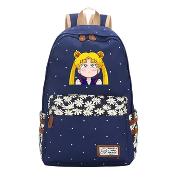 

Anime Sailor Moon Wave Point Women Cute Backpack Canvas Travel Backpack Kawaii School Bags Mochila Feminina Cartoon Bagpack