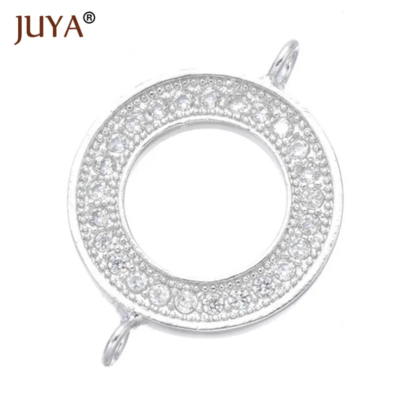 

2017 Latest Handmade Women Zircon Loop Accessory For Bracelet Necklace Micro Pave CZ Loop Round Connectors for jewelry making