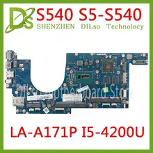 KEFU VIUS6 LA-A171P Laptop Motherboard For Lenovo Thinkpad S540 S5-S540 motherboard I5-4200U CPU 100% Tested