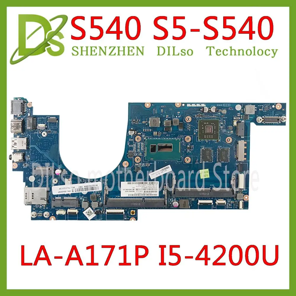 awesome  KEFU VIUS6 LA-A171P Laptop Motherboard For Lenovo Thinkpad S540 S5-S540 motherboard I5-4200U CPU 10