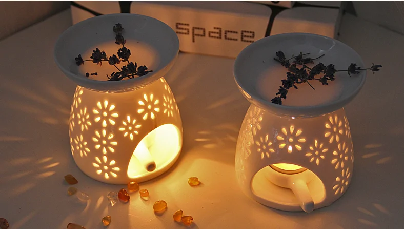 

Ceramic aroma lamp Essential oil burner incense burner Hollowing Candle Furnace Essential Oil Furnace Incense Burners Home