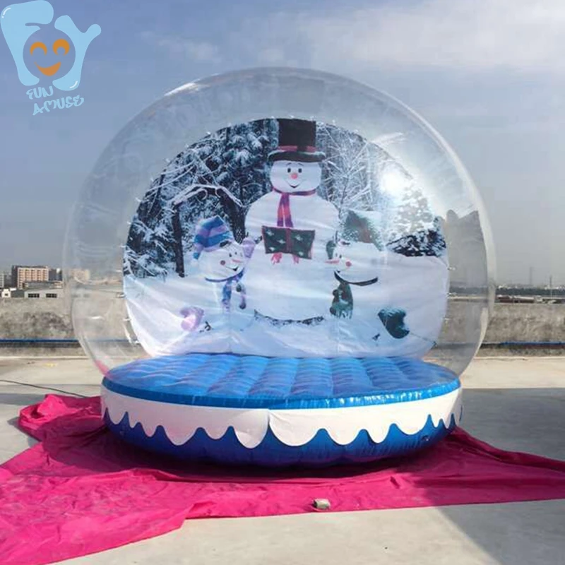 Christmas New Year Decoration 3m 9.8ft Giant Inflatable Snow Globe Snowman Santa People Go Inside Human Bubble Tent фигурка funko vinyl soda the year without a santa claus snow miser w chase 58721