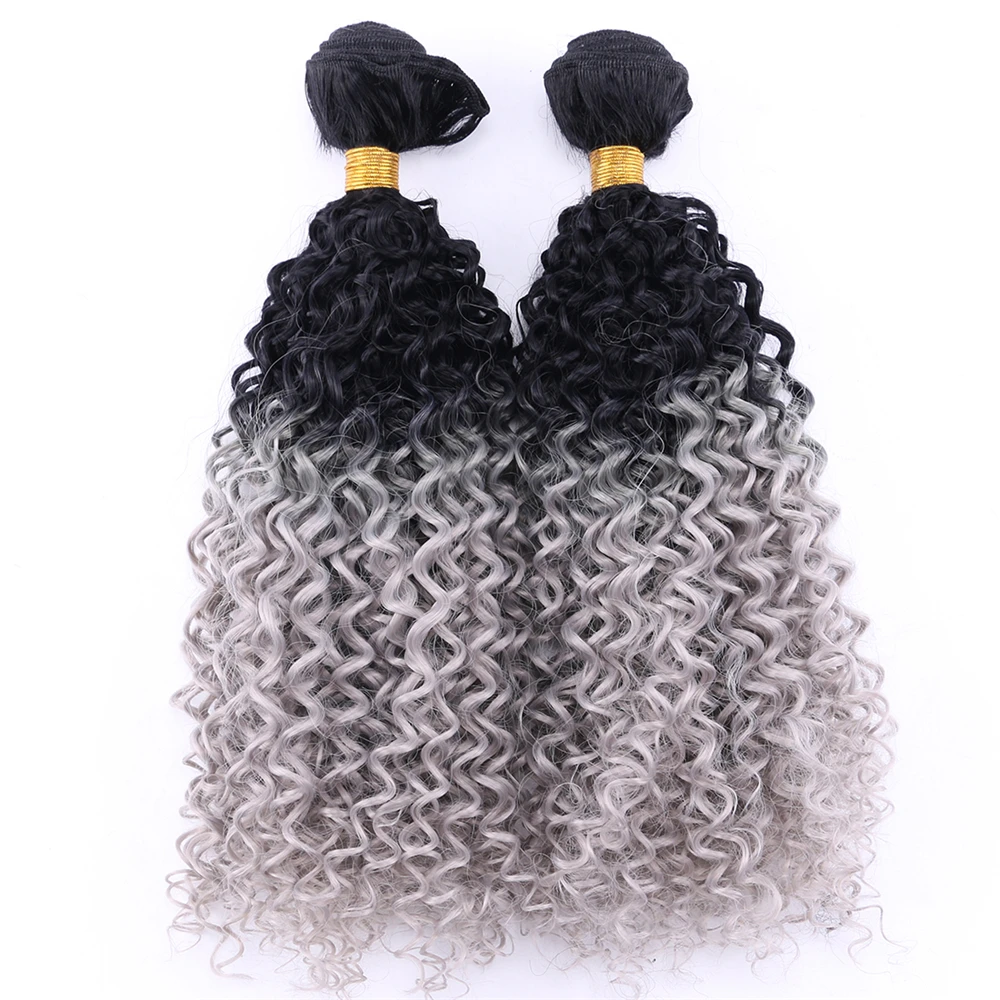 Afro kinky cabelo encaracolado tecer 2 pçs