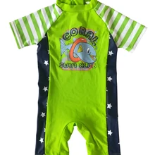 Bonverano(ТМ) Детский Слитный Солнцезащитный Пляжный Зеленый Купальник Для Малышей и Детей из Высококачественного Быстросохнущего Материала с Эффективного Фактором УФ-Защиты 50