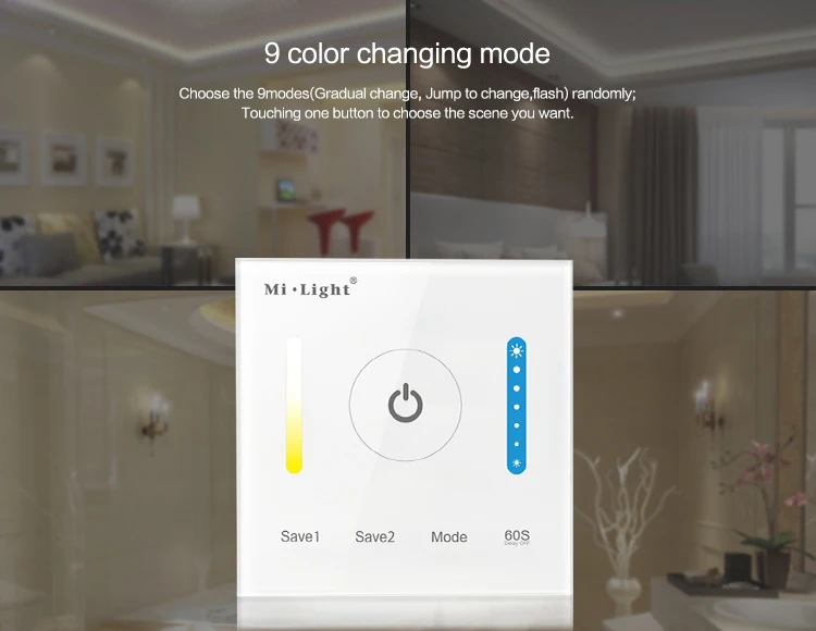 Milight CCT Smart Панель контроллер Яркость и Цвет Температура переключатель светодиодный сенсорный диммер стене контроллер для светодиодные