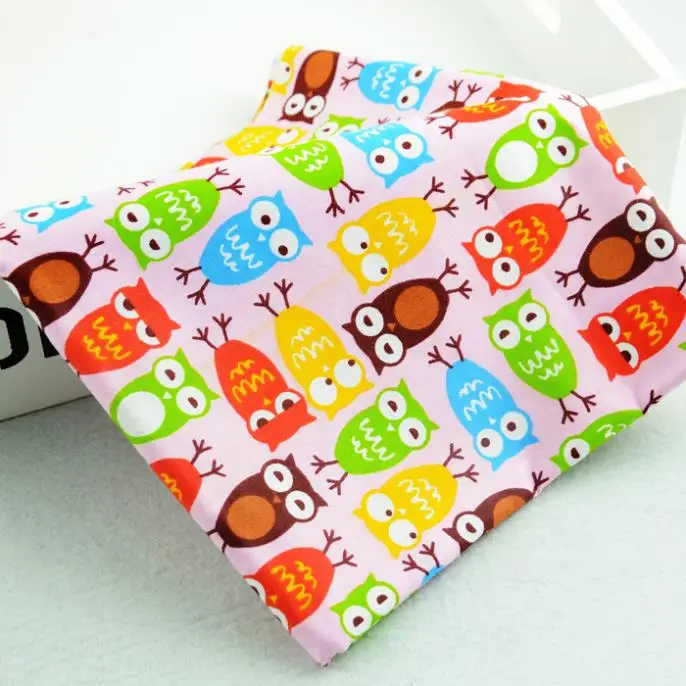 1 meter Cute pink Owl Printed Cotton Fabric children Bedding sheet sewing pillow cover Fabric patchwork quilting 154cm*100cm