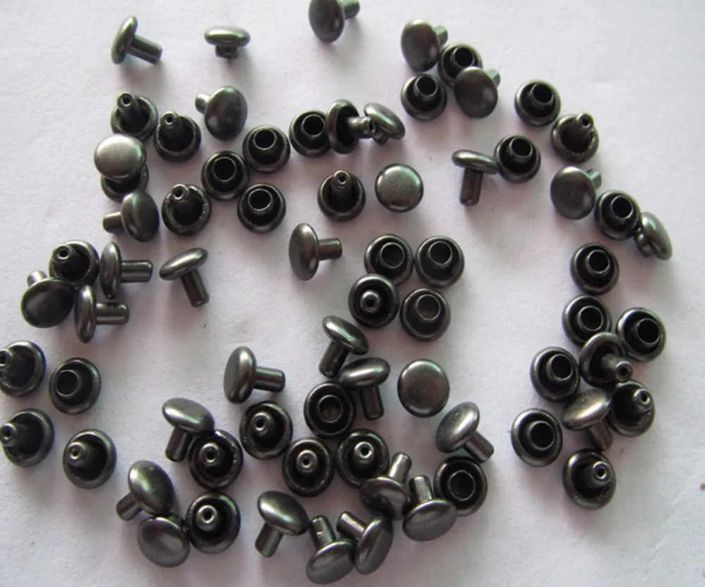 Free shipping 5mm brass rivet jeans plating black nickel double surface