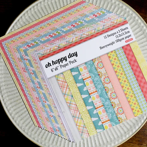 

12pcs/Pack 6*6inch Happy Day Patterned Paper Pack for Scrapbooking DIY Happy Planner Card Making Journal Project