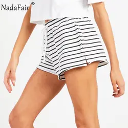 Nadafair полосатый шнурок Женские повседневные шорты Лето