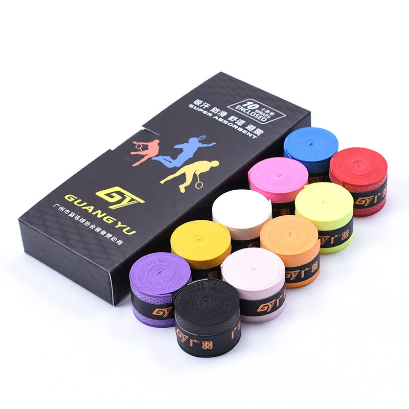 

10pcs Plane Embossing Wear-resisting Racket Hand Rubber Non-slip Sweat Absorption Band Rod Winding Tape Multiple Colour Q1010CMD