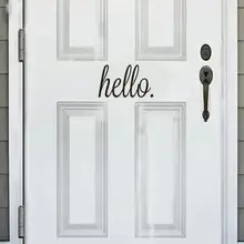Autocollant Mural Hello en PVC en vinyle, décoration de maison, pour porte de chambre à coucher, Art Mural, 18aug3