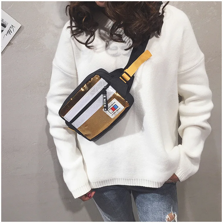 

New Hot Fashion Waist Bag Unisex Fanny Pack For Women Belt Patchwork Waist Pack Money Phone Chest Bag Bolso