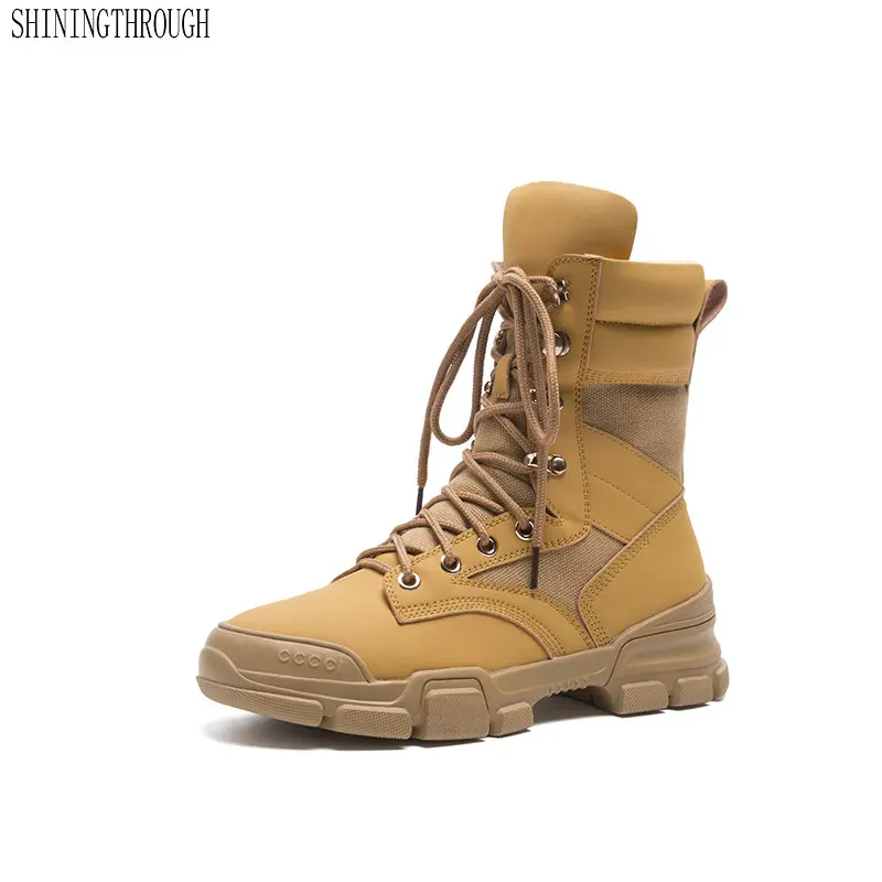 

Genuine leather wedges heels platform ankle boots women lace up boots motorcycle shoes woman winter snow boots